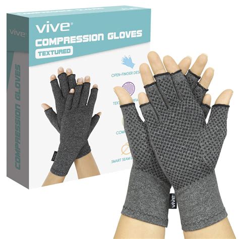 Arthritis Gloves With Grips by Vive - Textured Open Finger Compression ...