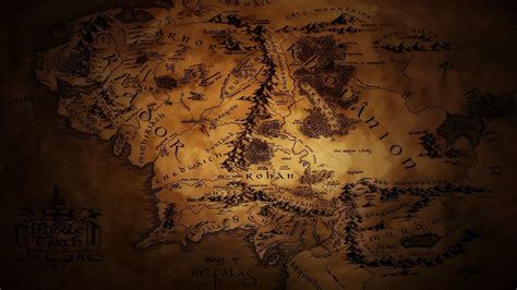 The Hobbit, map, Middle-Earth, fantasy art | 1920x1080 Wallpaper ...