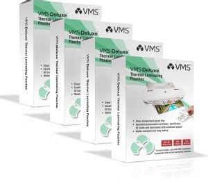 VMS Deluxe Lamination Pouch 65mmx95mm 125 Micron-Pack of 4 (100 Sheets ...