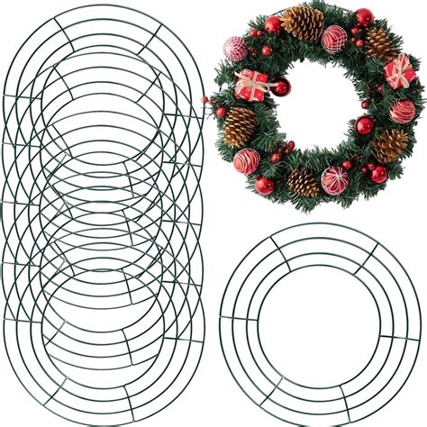Amazon.com: TIHOOD 6PCS 10” Wire Wreath Frame Round Metal Wreath Form ...