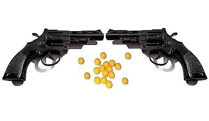 Ya Qi li Toys Set Of 2 Plastic Mini Toy Revolver Gun With 8 Rounds ...