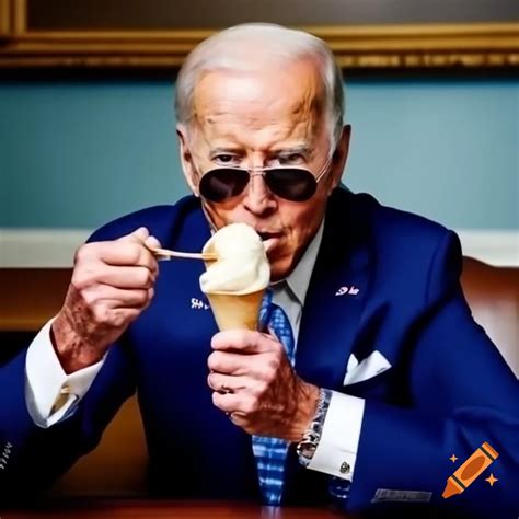 Joe biden serving ice cream on Craiyon