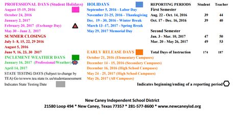 Aikin Elementary - School District Instructional Calendar - New Caney ...