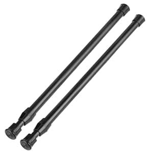 2Pcs Small Spring Tension Rod 12 to 20 Inches, Black Tension Curtain ...