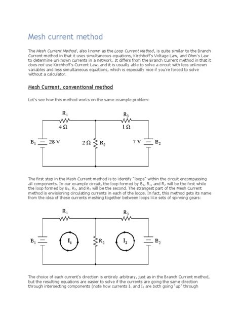 Image result for CDC's Mesh Current Method