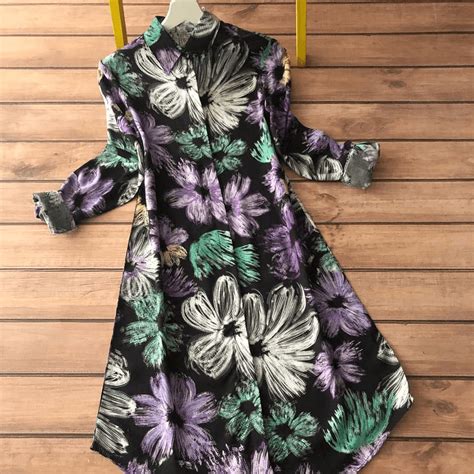 Annabel Black Flowers And White Reyon Kurti with Imported Lycra Top – Ceryn