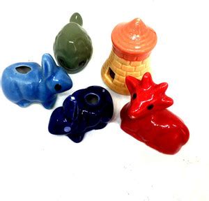 Virtuoso Ceramic Miniatures (5 Mini Items) For Garden Decor Decorative ...