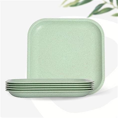 Nayasa Square Quarter Plate DLX | Set of 6 | Microwave Safe Snack Plate ...
