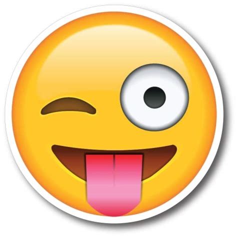 Wink Tongue Out Emoji Magnet Decal Perfect for Car or Truck : Amazon.in ...
