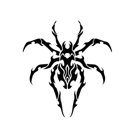 Tribal Spider Head Logo Tattoo Design Stencil Vectorillustratie ...