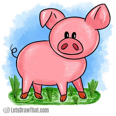 Cute Pigs To Draw How To Draw A Pig Easy Drawing Tutorial For Kids