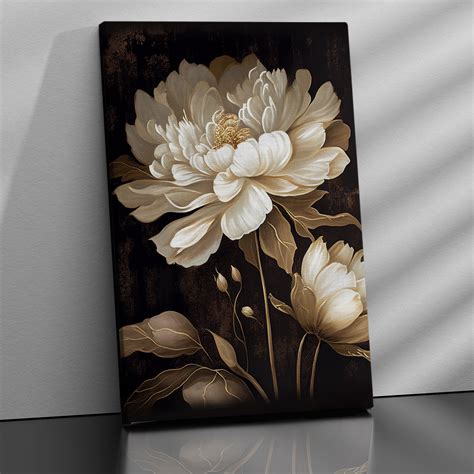 Kotart-Beautiful-White-Floral-Canvas-Painting-for-Home-Living-Room ...