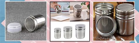 Dynore Stainless Steel Chocolate Shaker, Chat Masala Sprinkler, and ...