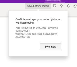 Image result for OneNote Syning Error