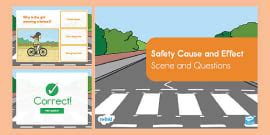 Safety Cause and Effect Scene and Question Cards for K-2nd Grade