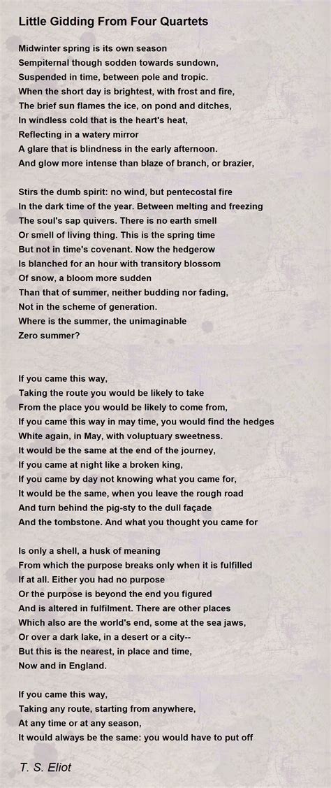 Little Gidding From Four Quartets Poem by T. S. Eliot - Poem Hunter