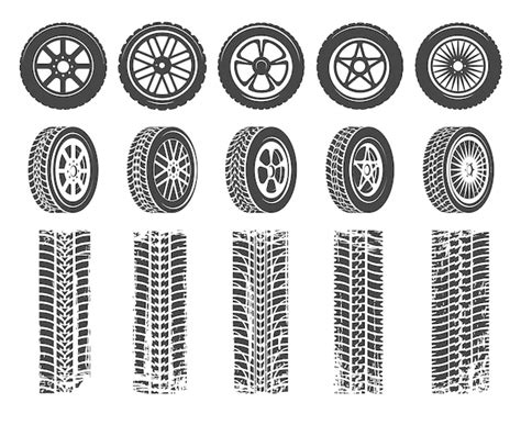 Tires disks silhouettes automobile braking tire graphics circle wheel ...