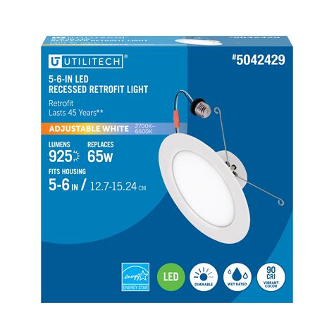Shop Utilitech (1-Pack) Retrofit Kit White 5-in or 6-in 925 -Lumens ...