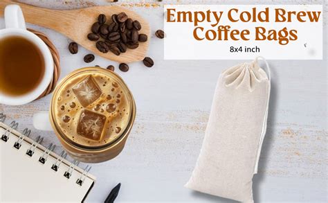 WUD 5 Pcs. Empty Cold Brew Coffee Bags with Drawstring, 8x4 inch ...