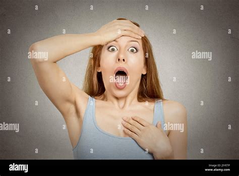 Surprise astonished woman. Closeup portrait woman looking surprised in ...