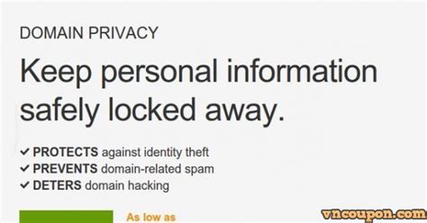Godaddy 域名 Privacy: 1$每年 Private Registration 优惠券