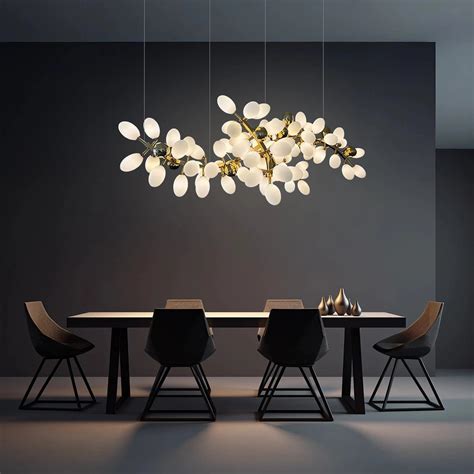 Uvae Albae Dining Chandelier – Luxury Gold Finish with Glass Shades ...