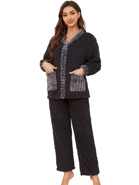 HEARTNICE Women's Fleece Pajama Set, Cozy Plush Lounge Sleepwear ...