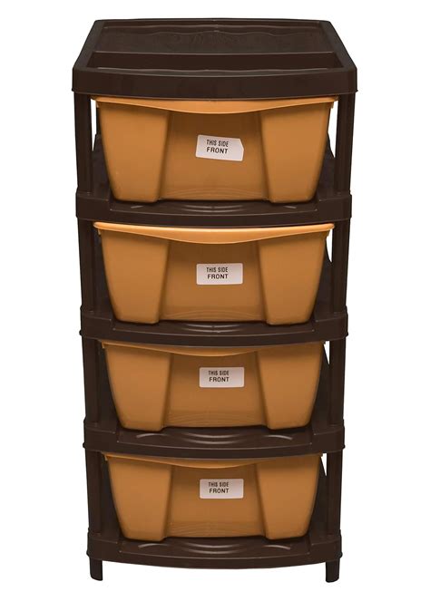 veer Multipurpose Plastic Rectangular Modular 4 Drawer System Chest ...