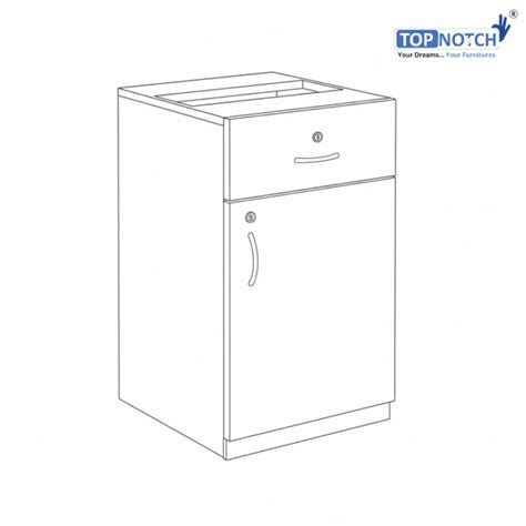 Topnotch 1-Drawer + 1 Filler Pedestal (Without Wheels, Fix-on-Table ...
