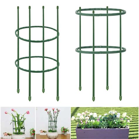2 Pack Plant Support Cage Garden Plant Support Ring Plant Stake Plant ...