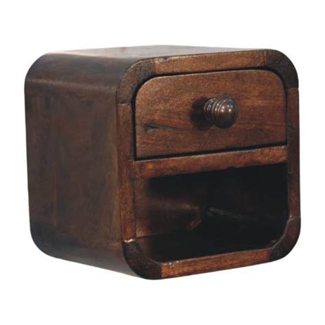 Curved Wall Mounted Bedside - ArtisanFurniture.in