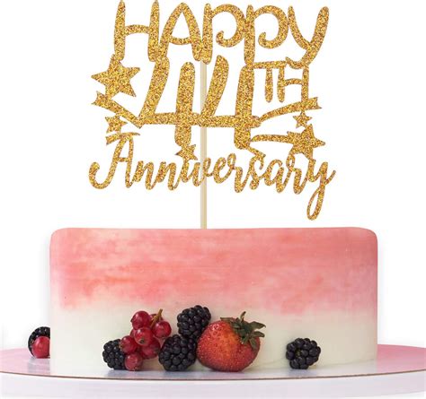 Betalala Gold Glitter 44th Anniversary Cake Topper for India | Ubuy