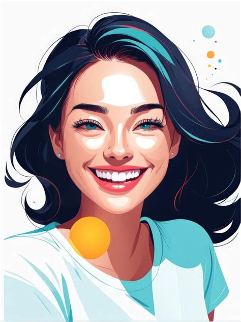 Smiling girl with blue eyes and a glass of milk vector illustration ...