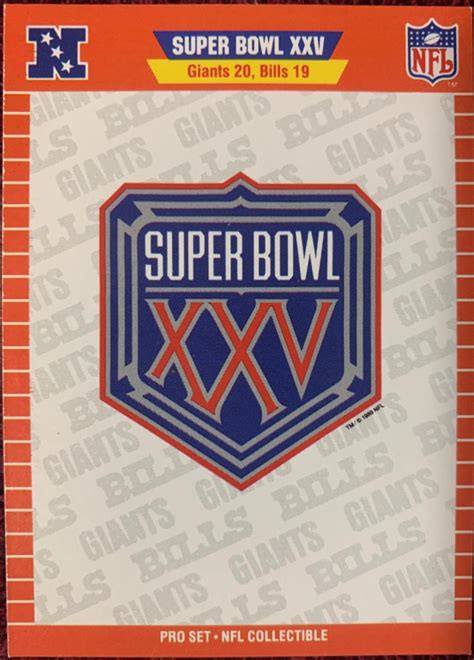 Super Bowl XXV #xxv Prices | 1991 Pro Set | Football Cards