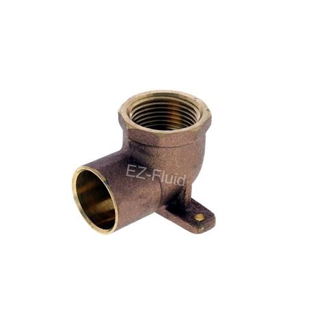 EZ-FLUID 1/2" Nom. Copper Sweat X 1/2" Fip Threaded Drop Ear Elbow ...