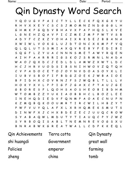 QIN SHI HUANGDI Word Search - WordMint