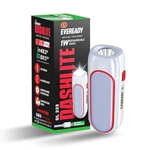 Eveready DL 223 DASHLITE, 1W Rechargeable LED Torch, Pack of 1 : Amazon ...