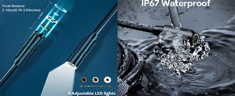 ETZIN Borescope Camera,1080P HD Dual Lens Endoscope with 8 Adjustable ...