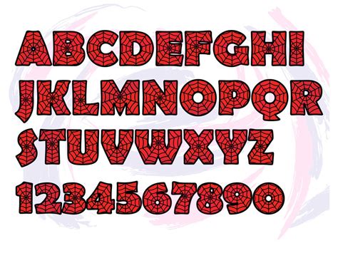 Spiderman Fonts Svg Bundle, Superhero, Alphabet, Letters, Numbers ...