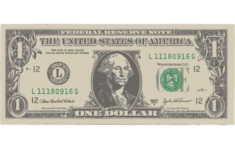 Add a Touch of Currency to Your Designs with 1 Dollar Bill Cliparts ...
