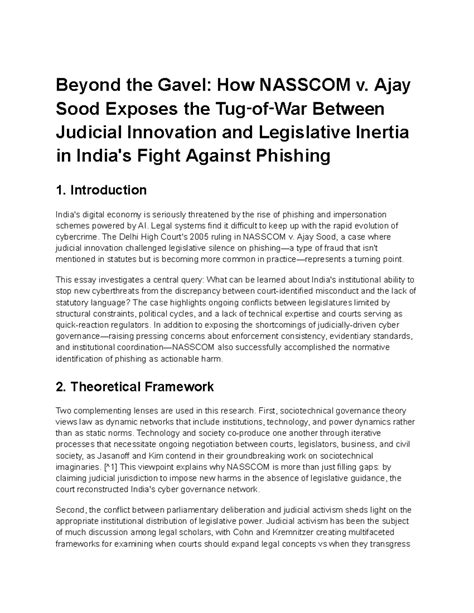 NASSCOM v. Ajay Sood: Judicial Innovation vs. Legislative Inertia in ...