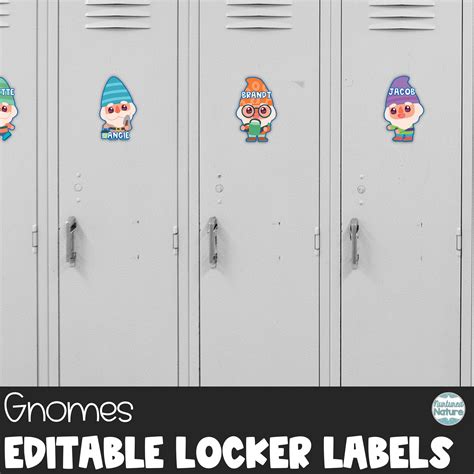 Gnome Locker Labels - Editable Name Tags for Cubbies - Spring Classroom ...