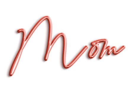 Red Volumetric 3D Text Balloons Lettering Mom cut out 10984781 PNG