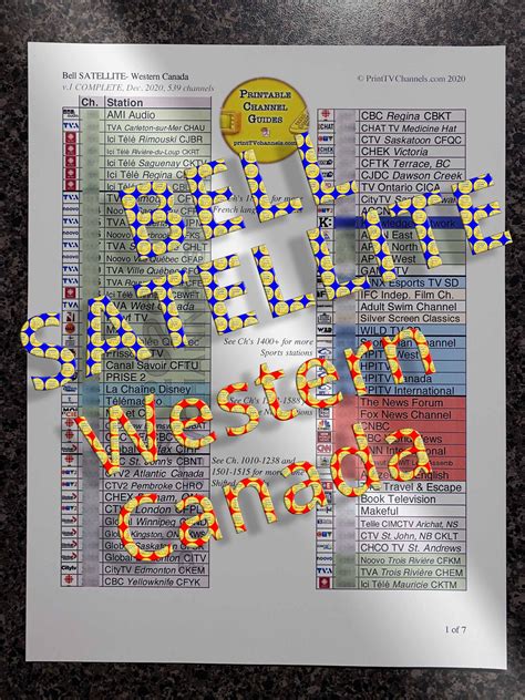 Bell Satellite TV Channels | Western Canda | Print-Friendly
