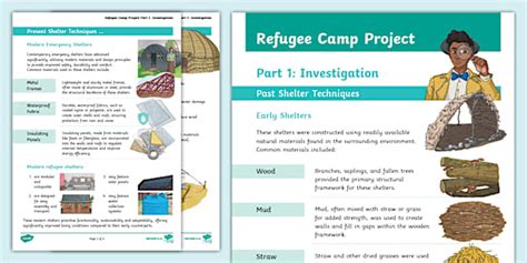 Refugee Camp Shelter Design - Twinkl South Africa