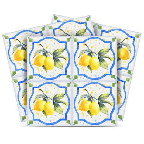 Mi Alma Peel and Stick Lemon Rustic Sorrento L05 Backsplash Vinyl Stick ...