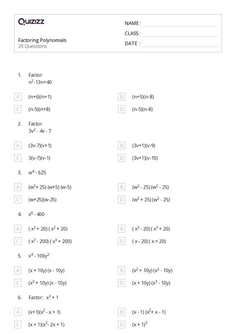 Grade 10 Week 6 Math Lesson Factoring Polynomial 的图像结果