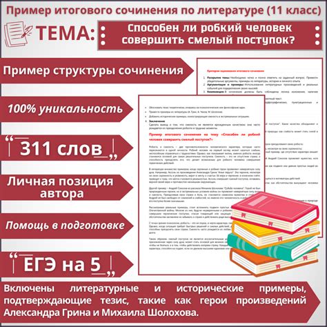 Пример итогового сочинения по литературе на тему "Способен ли робкий ...