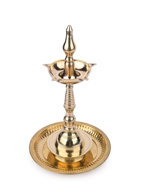 Elegant Traditional Brass Diya Oil Lamp Stand - 12" Height