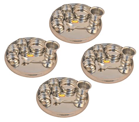 Shiv Shakti Arts Heavy Gauge Stainless Steel Dinner Set Thali Set 8 Pc ...